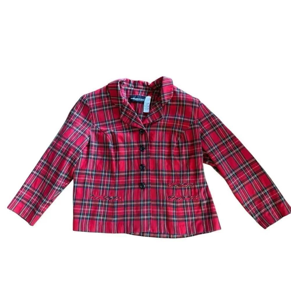 Sag Harbor Petite Women's Tartan Plaid Classic Blazer Size 20WP
